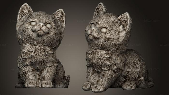 Статуэтки животных (Кошка 9, STKJ_0498) 3D модель для ЧПУ станка